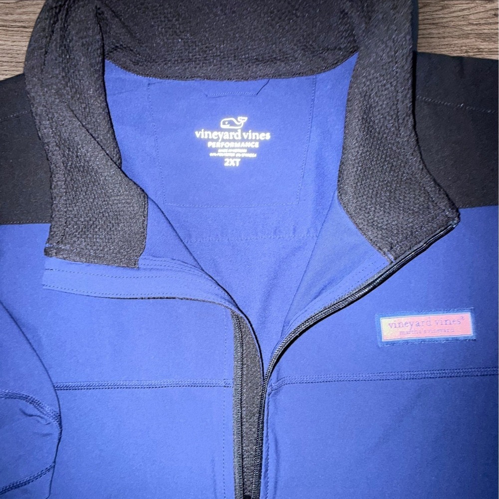 Vineyard Vines Performance Pullover 2XT Blue Quarter Zip Athletic Jacket - Picture 6 of 8